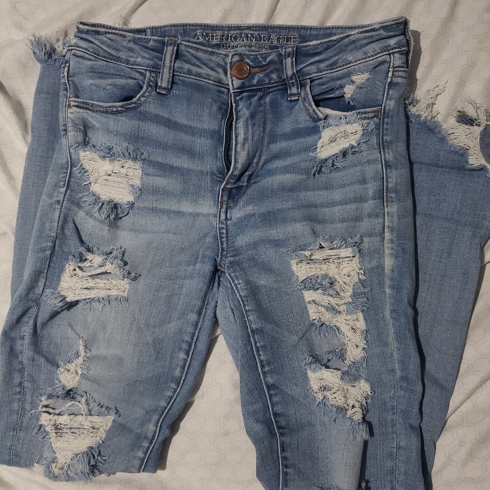AE distressed skinny jeans